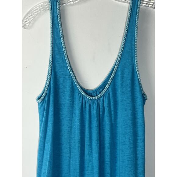 Calypso St Barth 100% Linen Maxi Tank Dress Size Small Blue Scoop Neck Cover Up - Picture 4 of 12